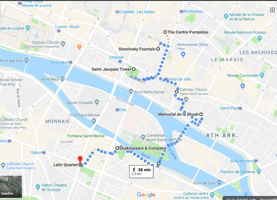 map itinerary for what to do in Paris day 3